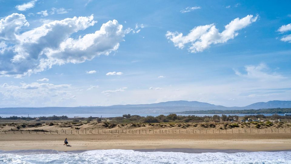 Der kilometerlange Strand bei Leucate