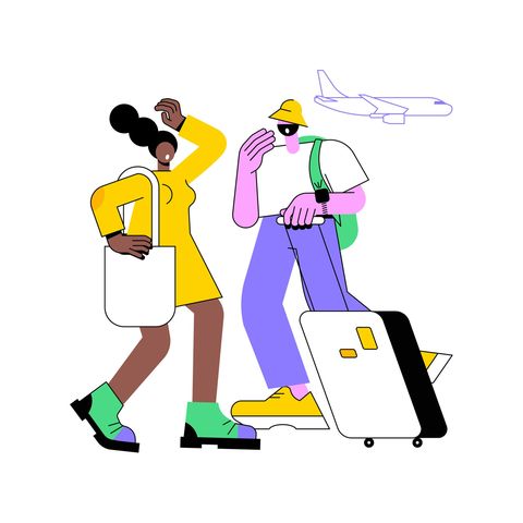 Illustration Paar im Urlaub