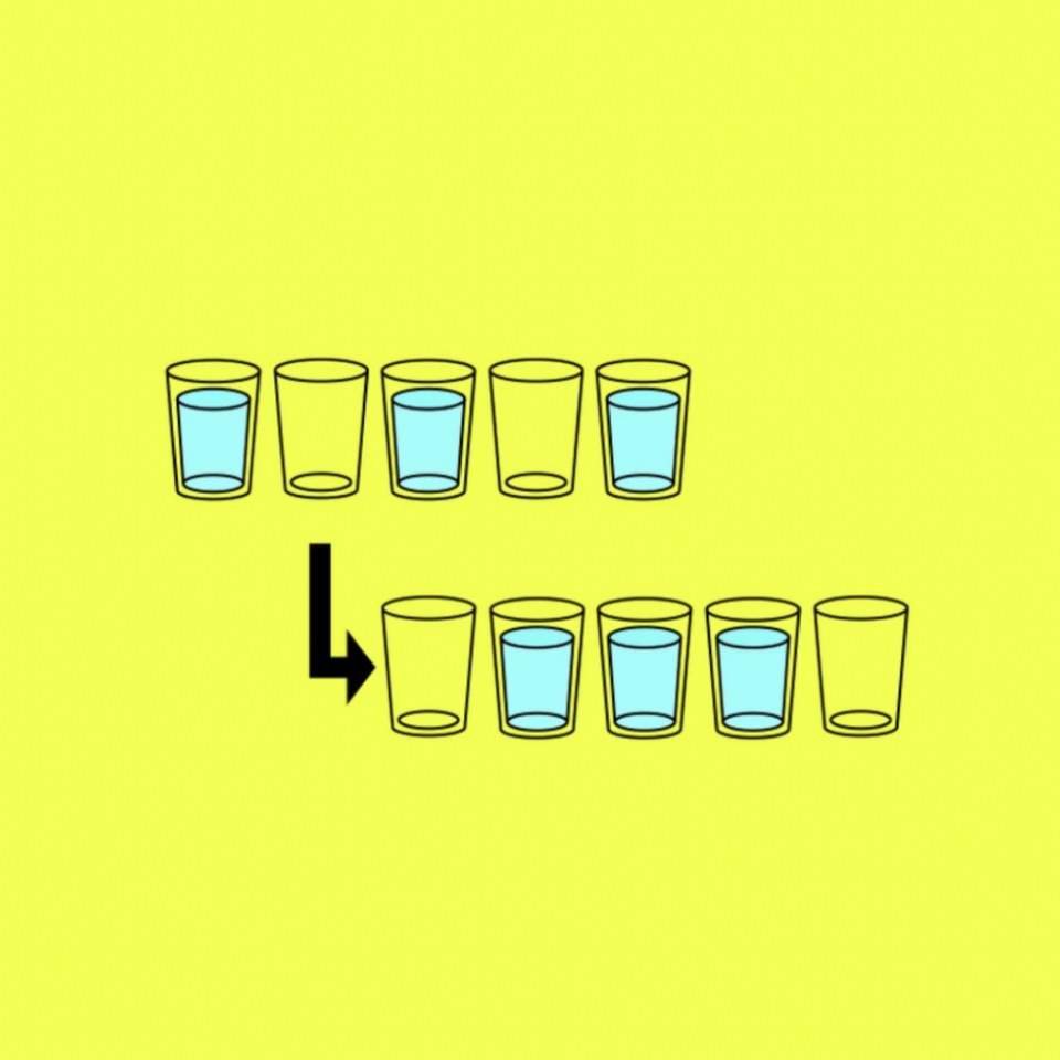 Wie du die Reihenfolge richtig verändern kannst, indem du nur ein Glas bewegst, verraten wir dir im Video.