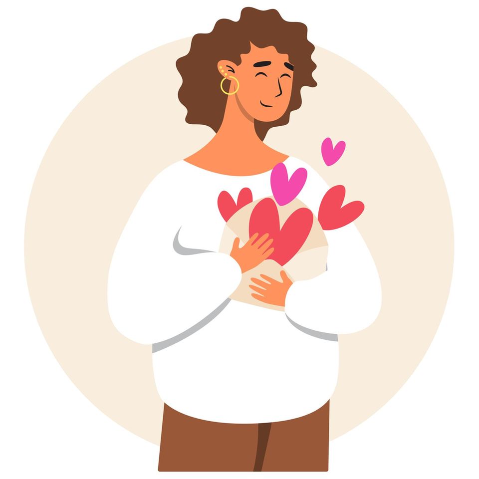 Frau gibt Liebe Illustration