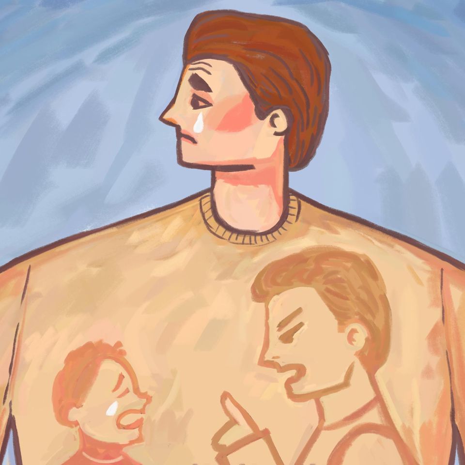 Illustration inneres Kind: 3 Anzeichen, dass hinter einem Erwachsenen ein ängstliches inneres Kind steckt
