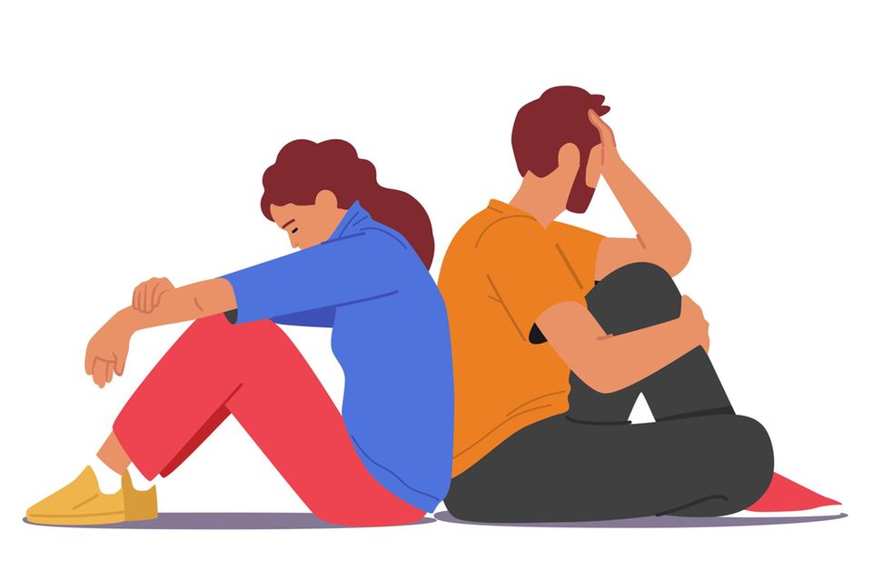 Illustration eines Paares: Wenn Gespräche trennen, statt verbinden