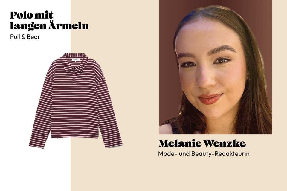 Redakteurin Melanie trägt das Poloshirt gerne zum Satinrock.