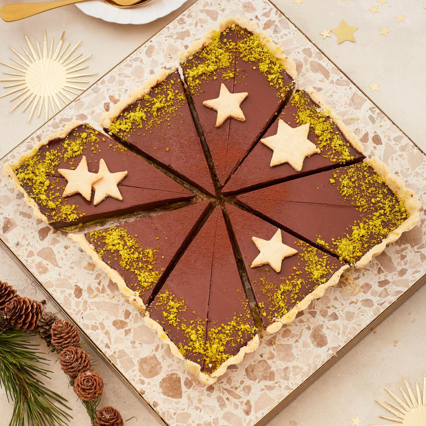 Weihnachtstarte mit Schoko-Gewürz-Creme