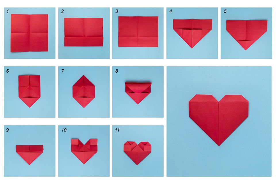 Basteln zum Valentinstag: Anleitung für ein Origami-Herz