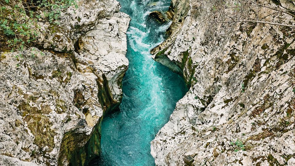 Wasserfall des Flusses Soča