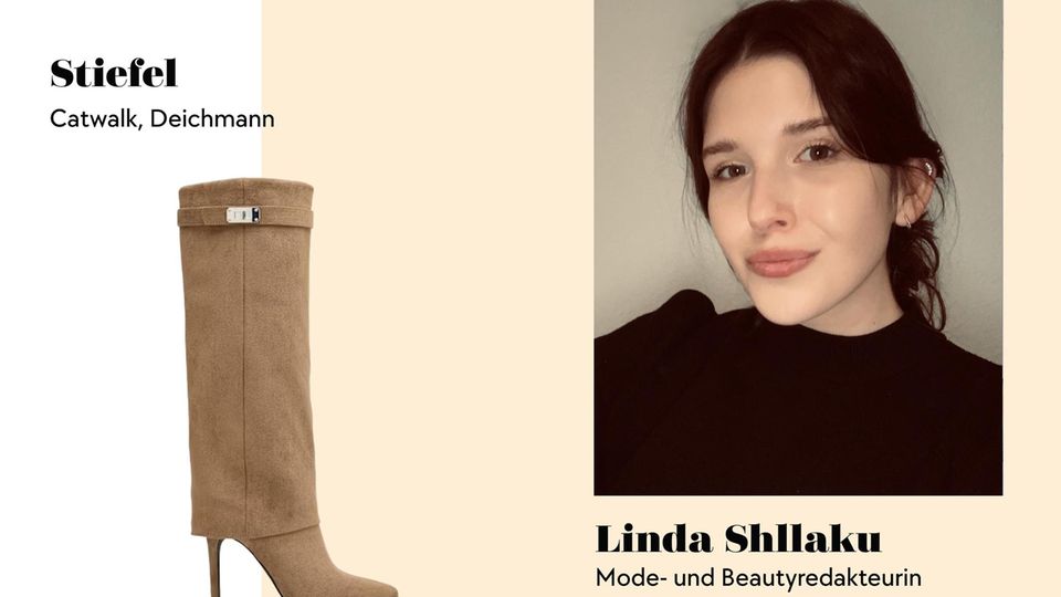 Redakteurin Linda gefällt das elegante Design aus metallischer Hardware, kombiniert mit schmalem Absatz. 